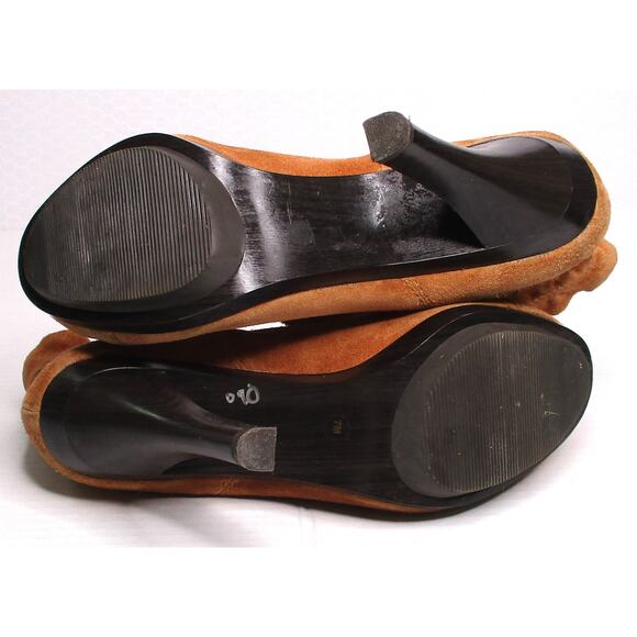 MICHAEL KORS Tan Suede Leather High Heeled Front Zip Ankle Boots Women 7 - Picture 12 of 12